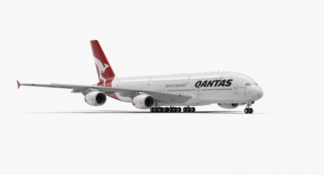 3D Airbus A380-1000 Qantas model